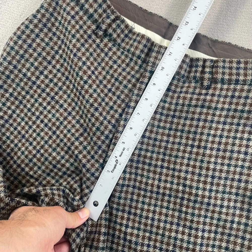 J.Crew Kenmare Trouser Pants Men 31x27 Multi Houndstooth Moon Shetland 100% Wool